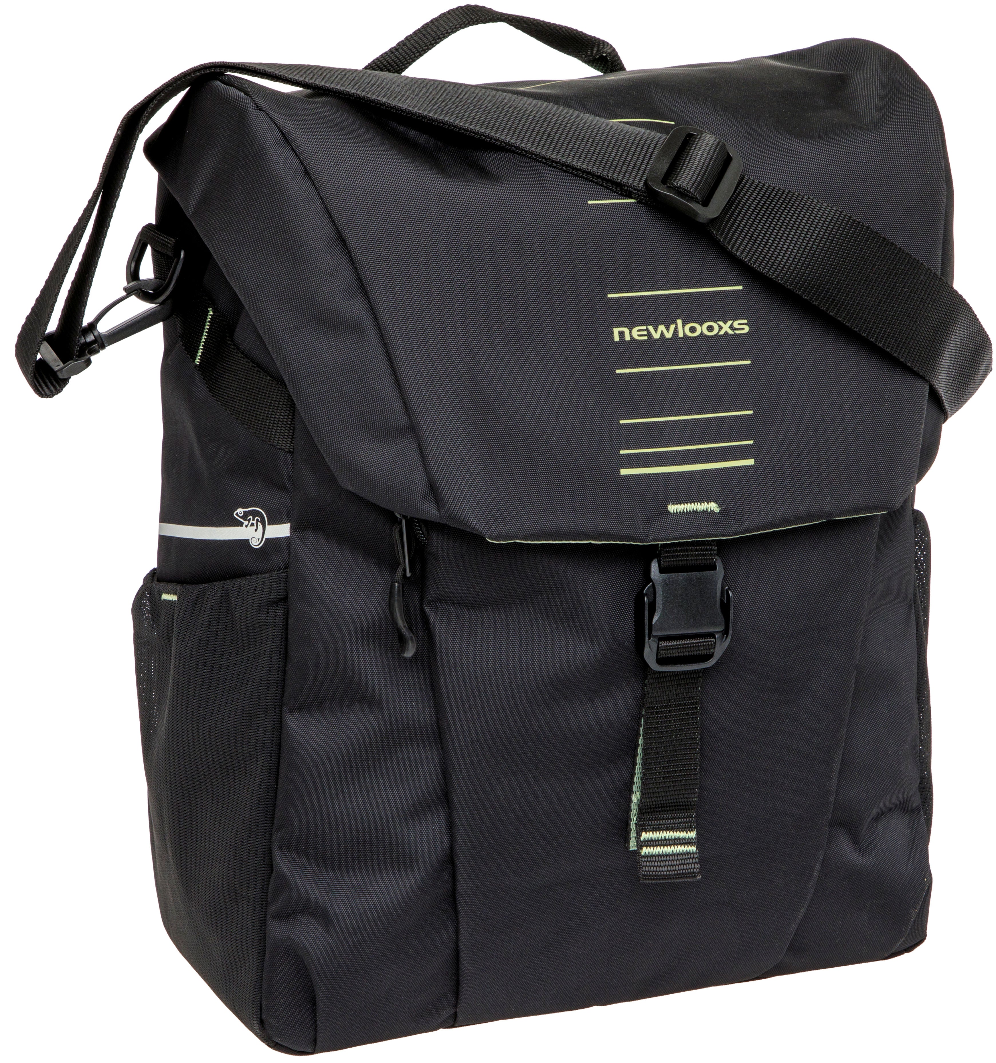 Enkele fietstas New Looxs Vigo Single - 20 liter - 30 x 19 x 40 cm - Black-Green