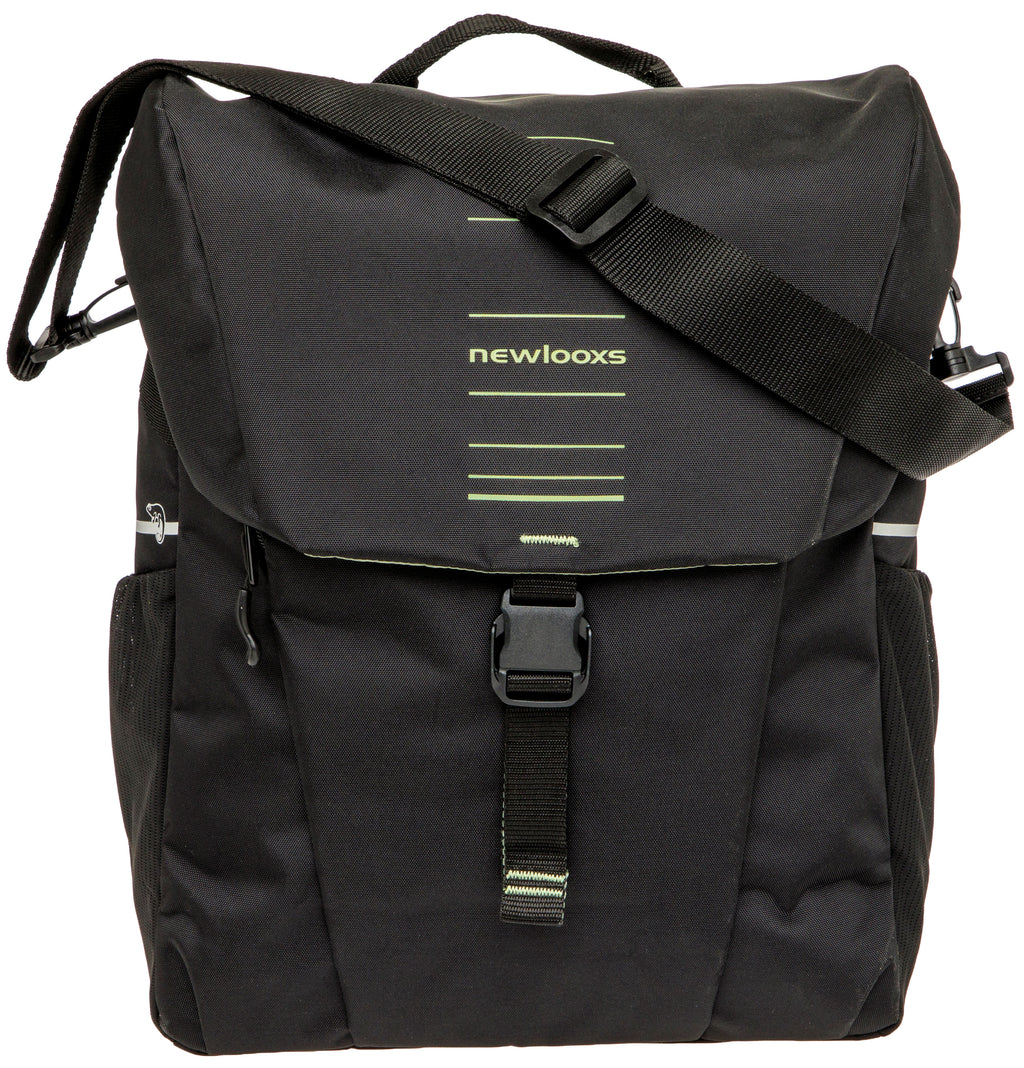 Enkele fietstas New Looxs Vigo Single - 20 liter - 30 x 19 x 40 cm - Black-Green