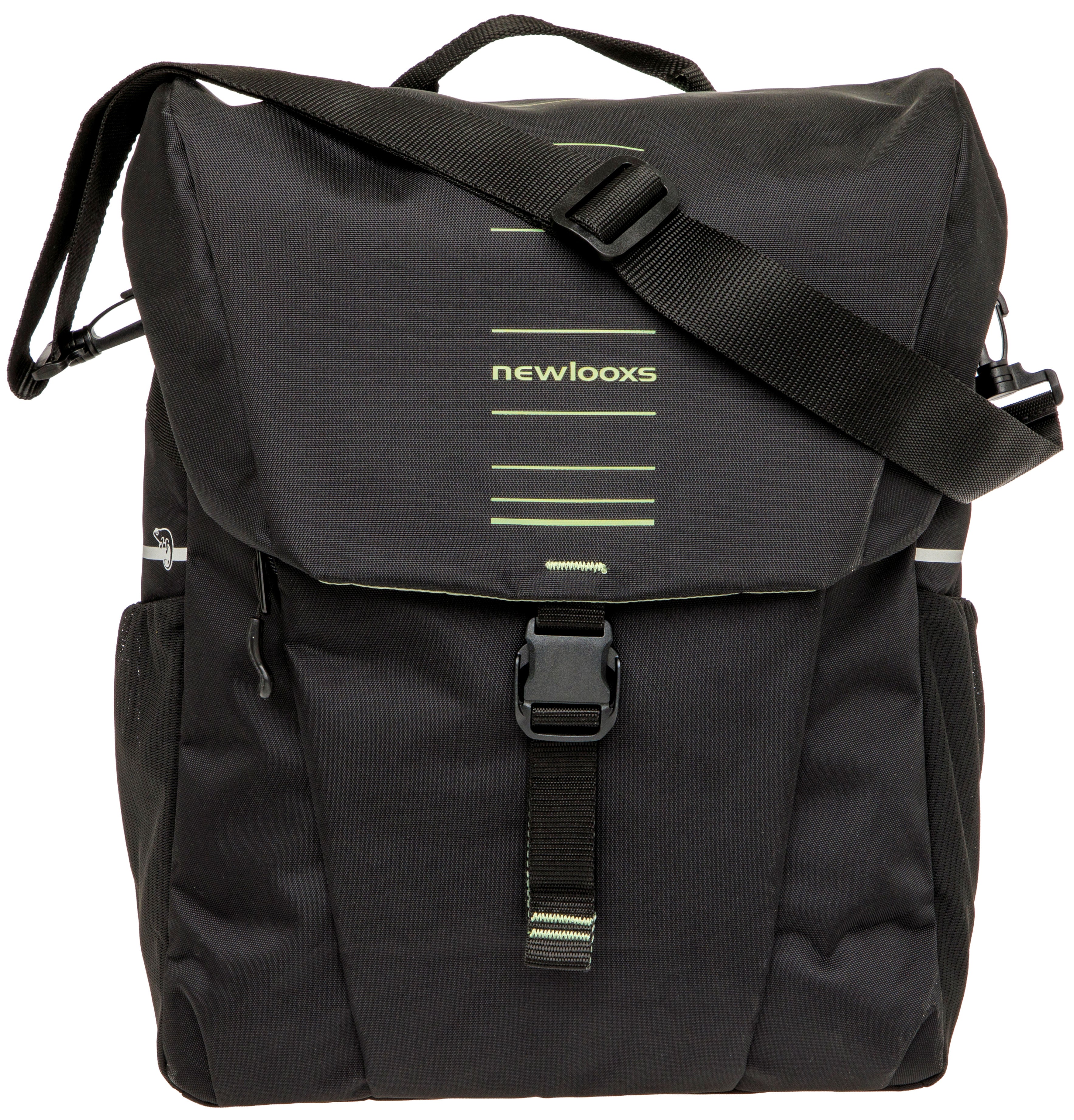 Enkele fietstas New Looxs Vigo Single - 20 liter - 30 x 19 x 40 cm - Black-Green