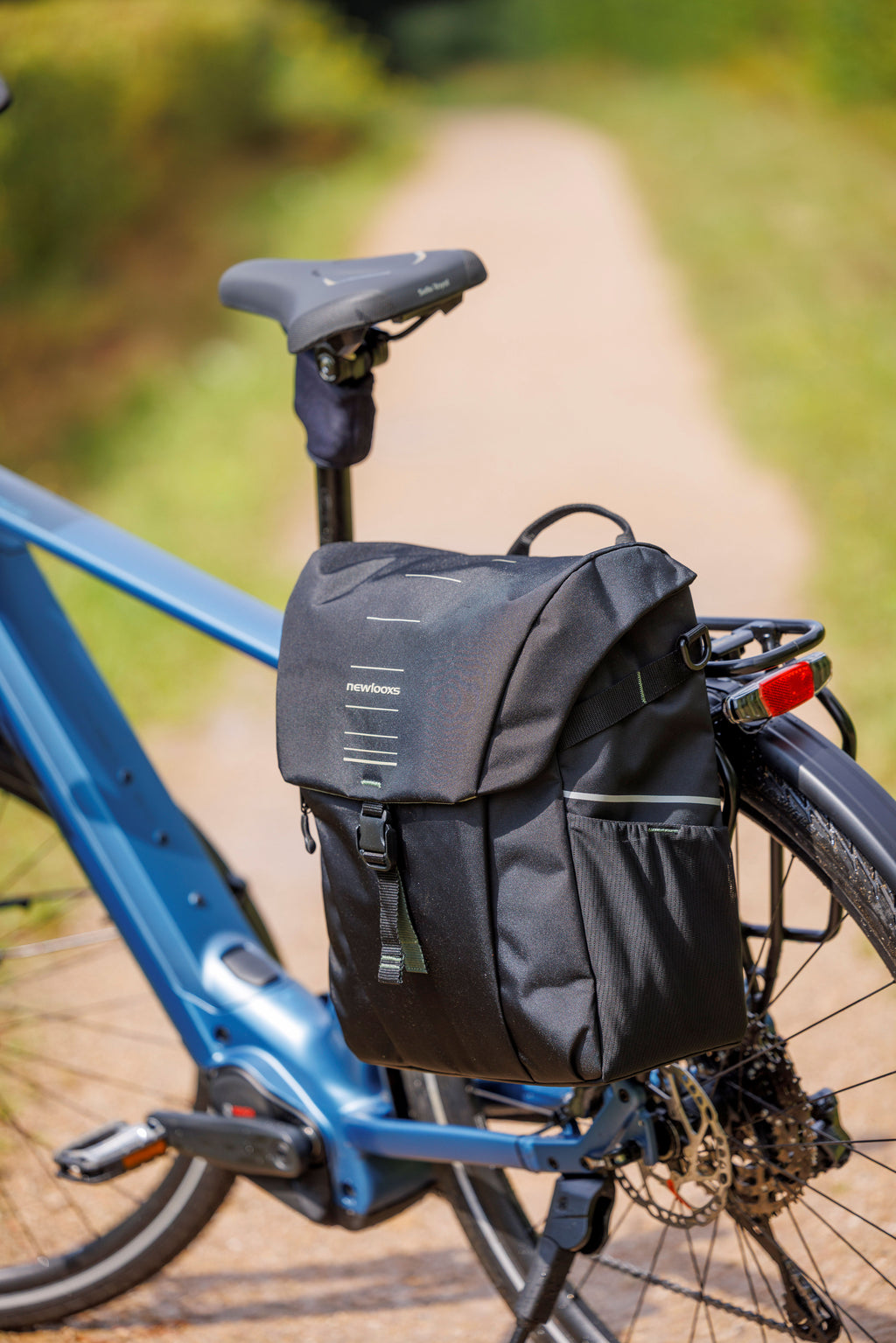 Enkele fietstas New Looxs Vigo Single - 20 liter - 30 x 19 x 40 cm - Black-Green