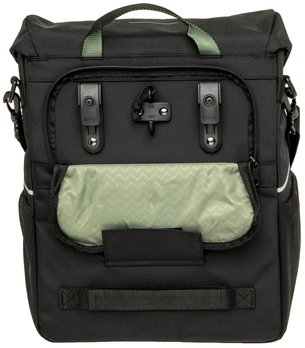 Enkele fietstas New Looxs Vigo Single - 20 liter - 30 x 19 x 40 cm - Black-Green