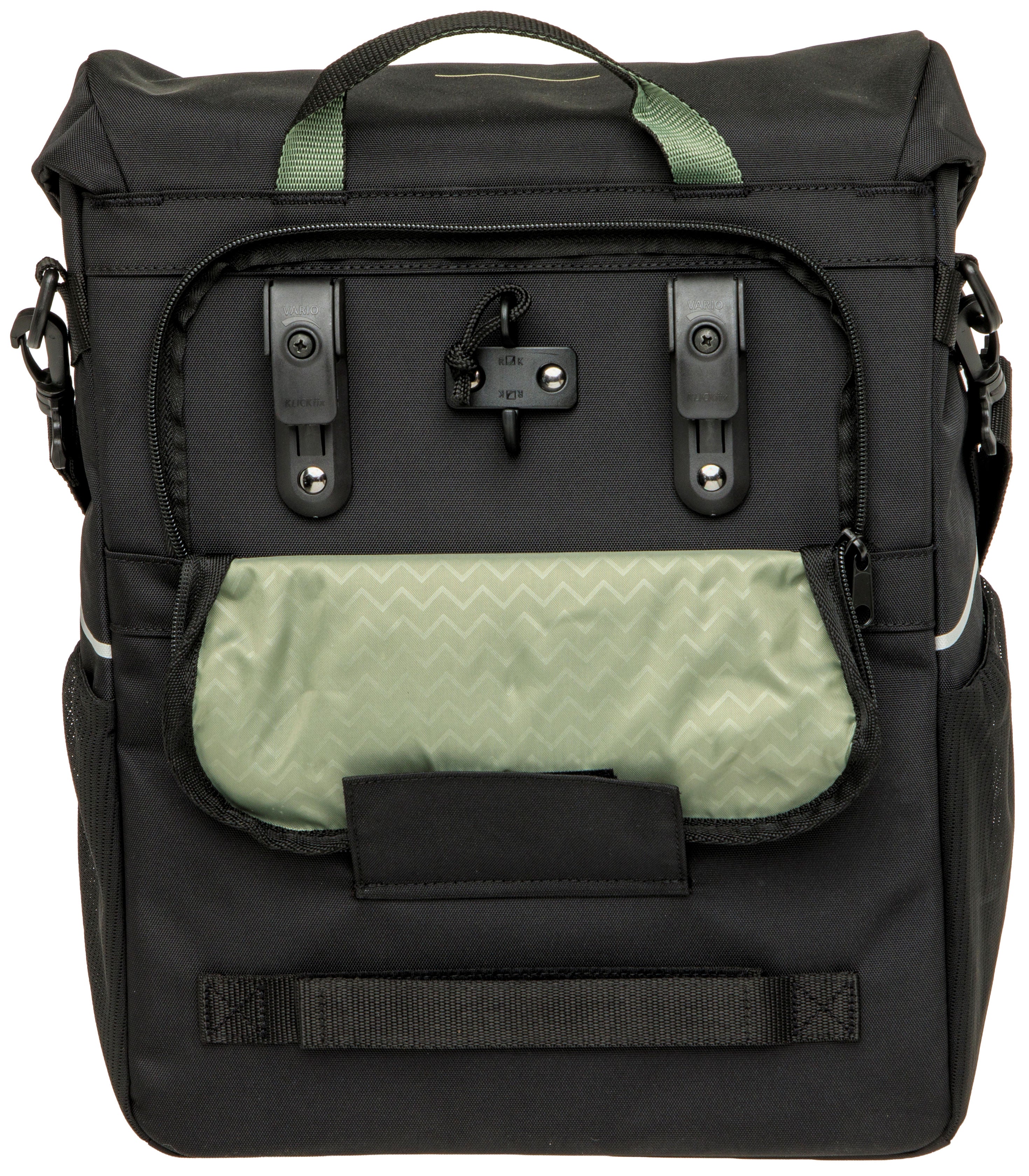 Enkele fietstas New Looxs Vigo Single - 20 liter - 30 x 19 x 40 cm - Black-Green