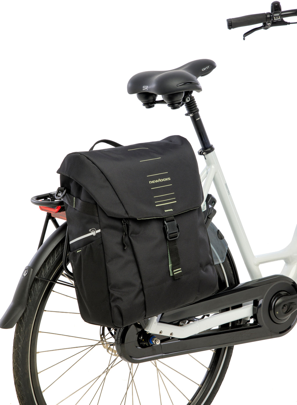 Enkele fietstas New Looxs Vigo Single - 20 liter - 30 x 19 x 40 cm - Black-Green