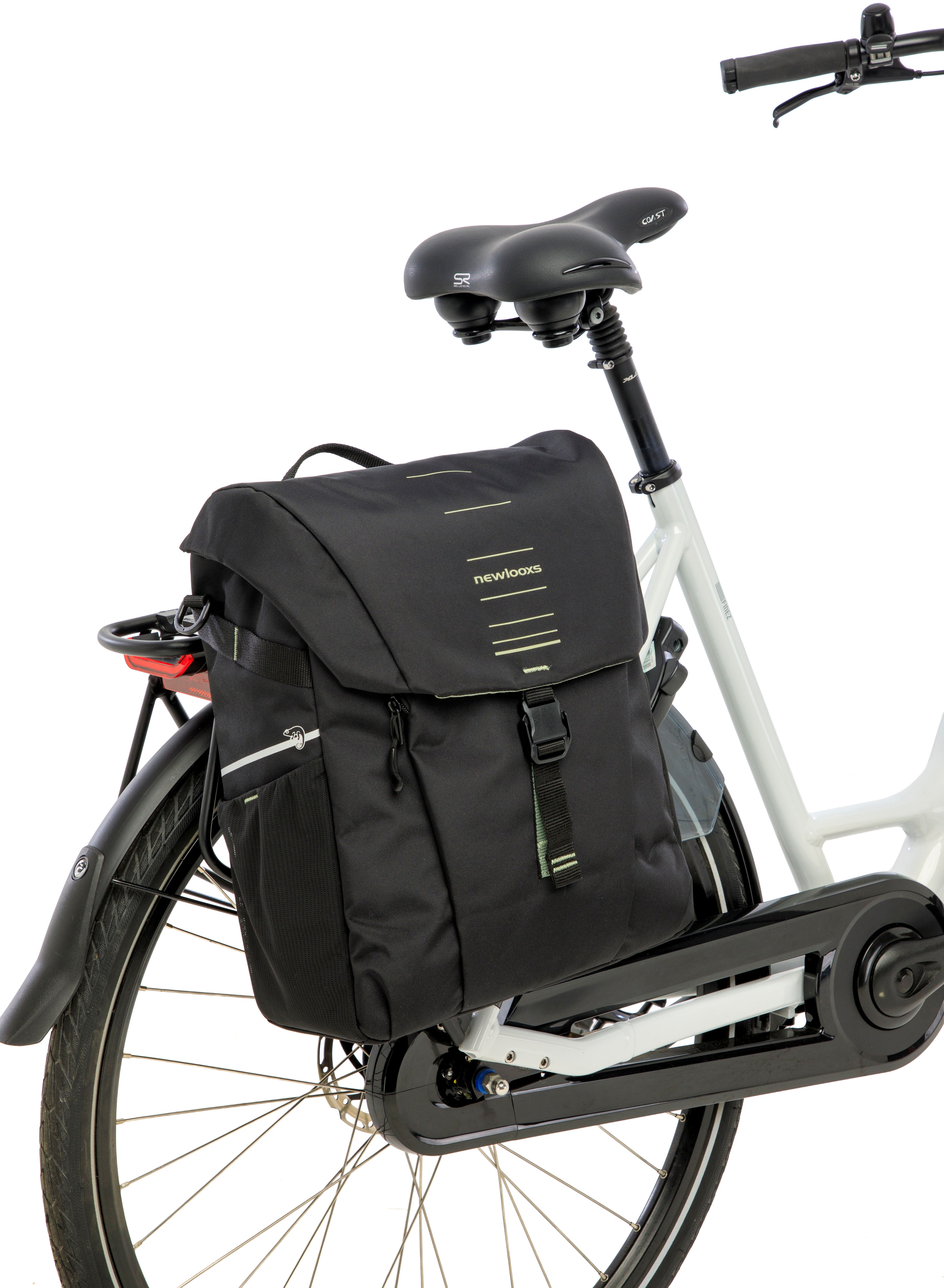 Enkele fietstas New Looxs Vigo Single - 20 liter - 30 x 19 x 40 cm - Black-Green