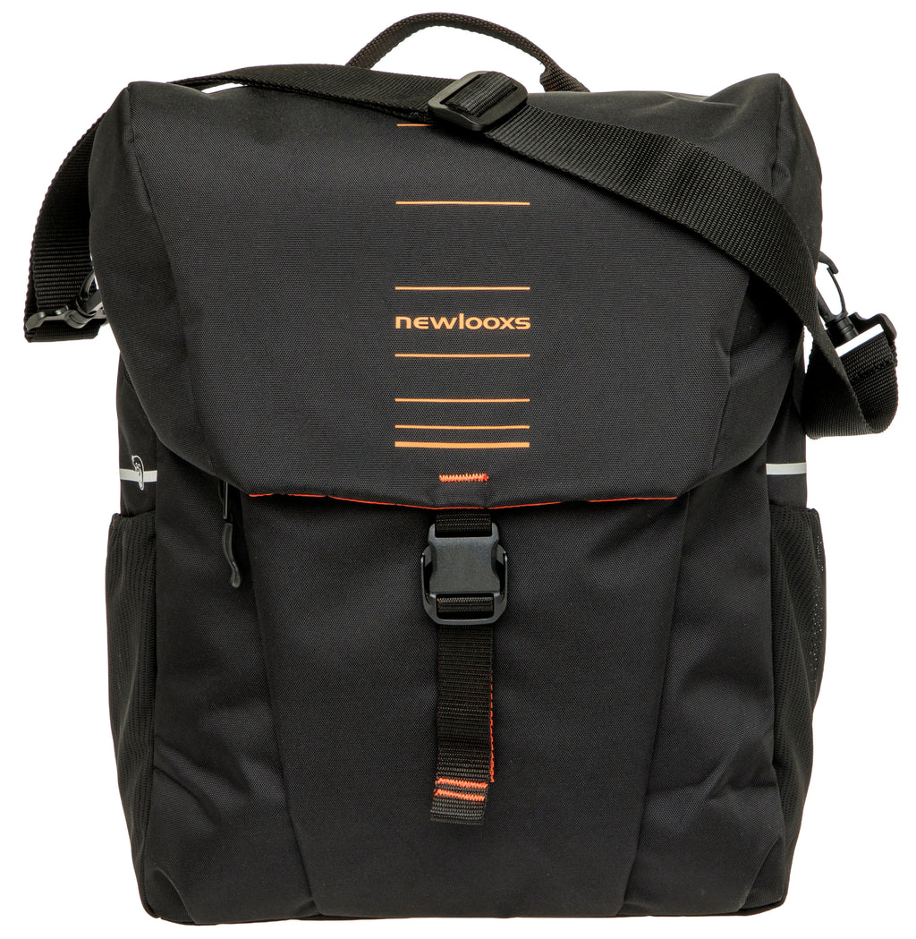 Enkele fietstas New Looxs Vigo Single - 20 liter - 30 x 19 x 40 cm - Black-Orange