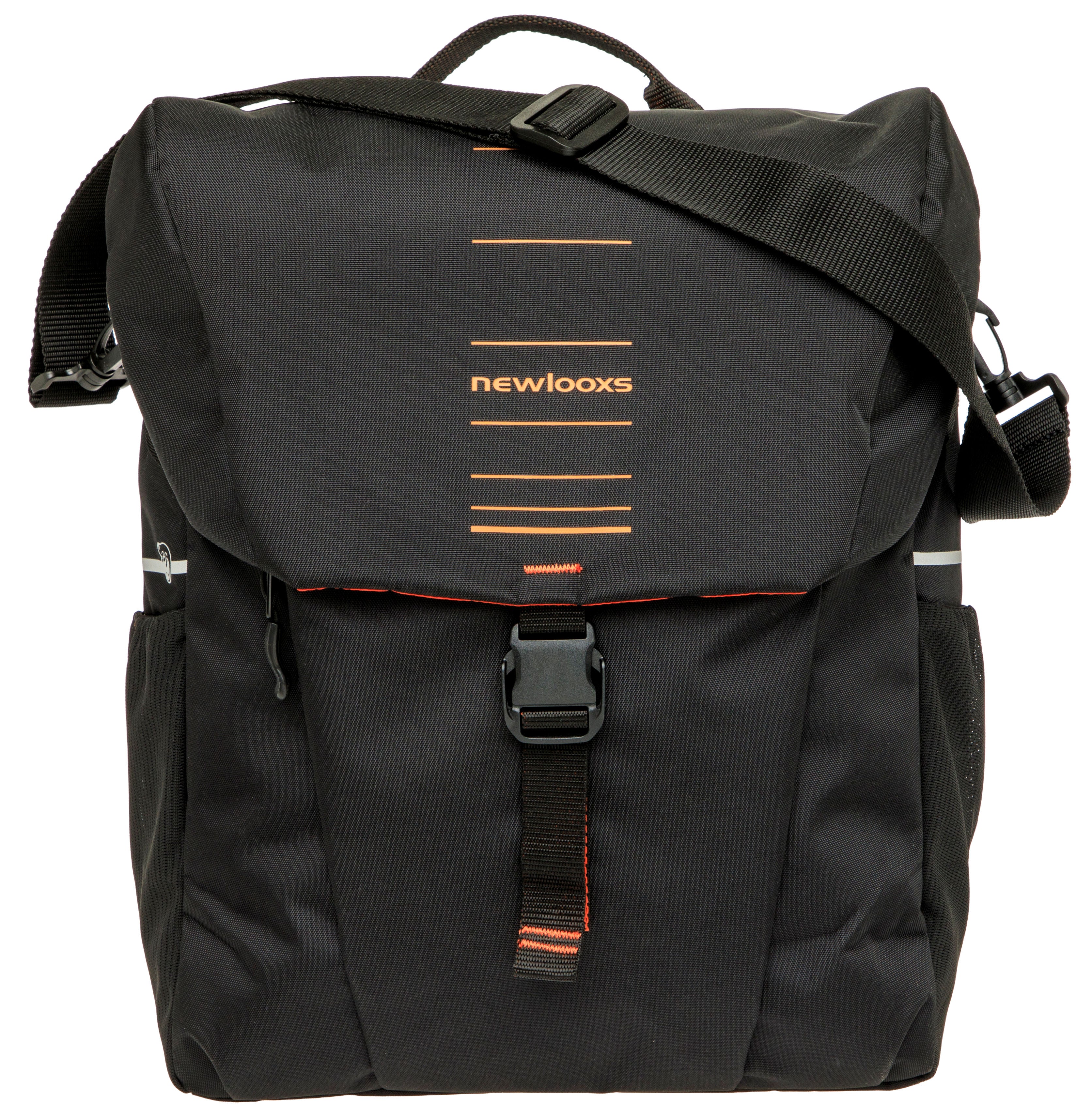 Enkele fietstas New Looxs Vigo Single - 20 liter - 30 x 19 x 40 cm - Black-Orange