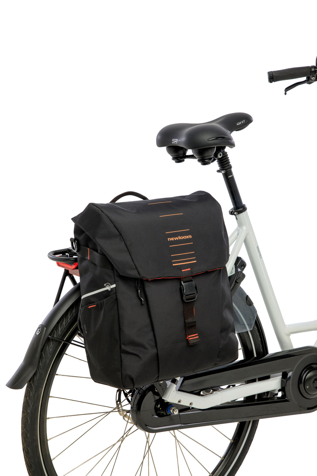 Enkele fietstas New Looxs Vigo Single - 20 liter - 30 x 19 x 40 cm - Black-Orange