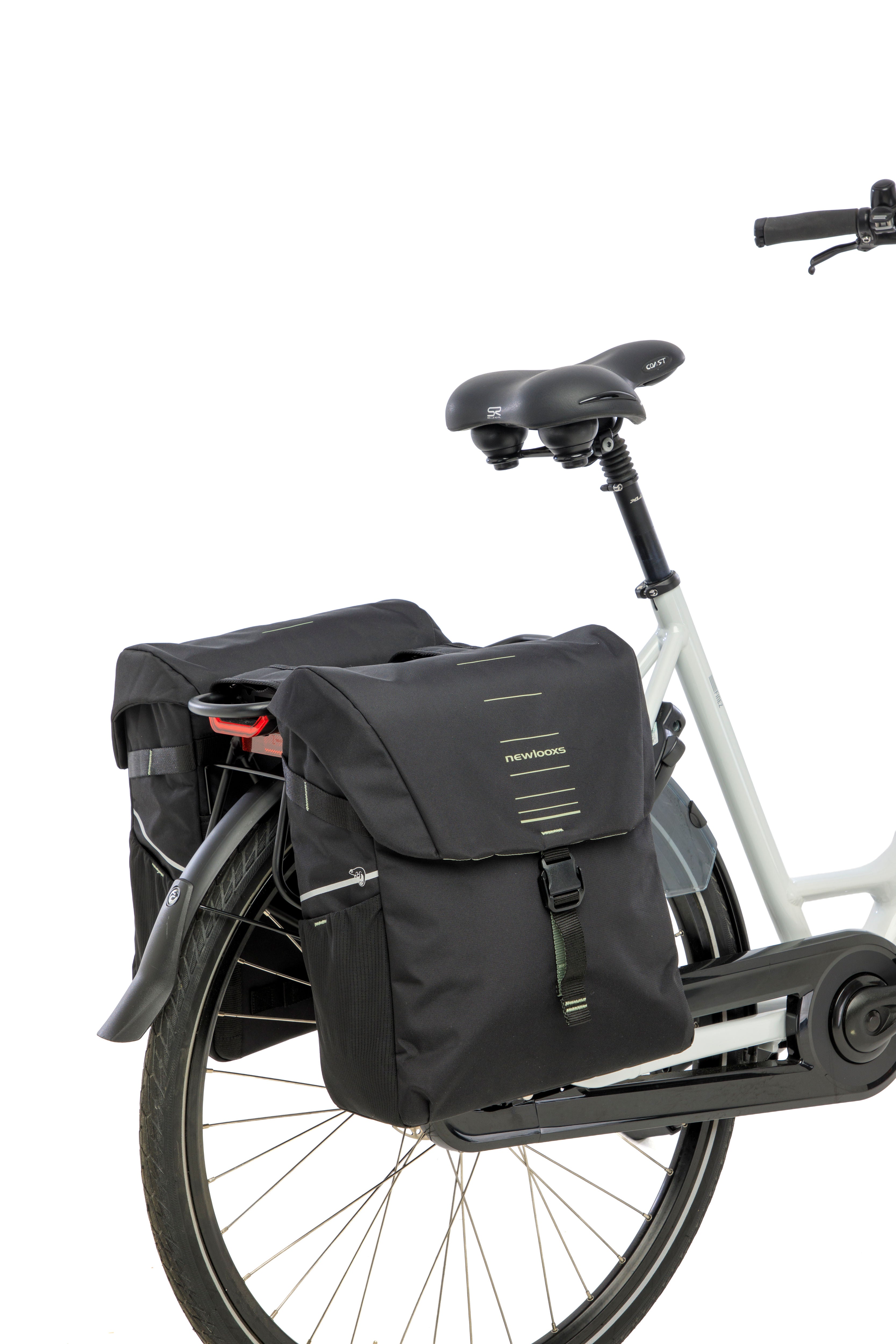 Dubbele fietstas New Looxs Vigo Double - 40 liter - 30 x 19 x 40 cm (2x) - Black-Green
