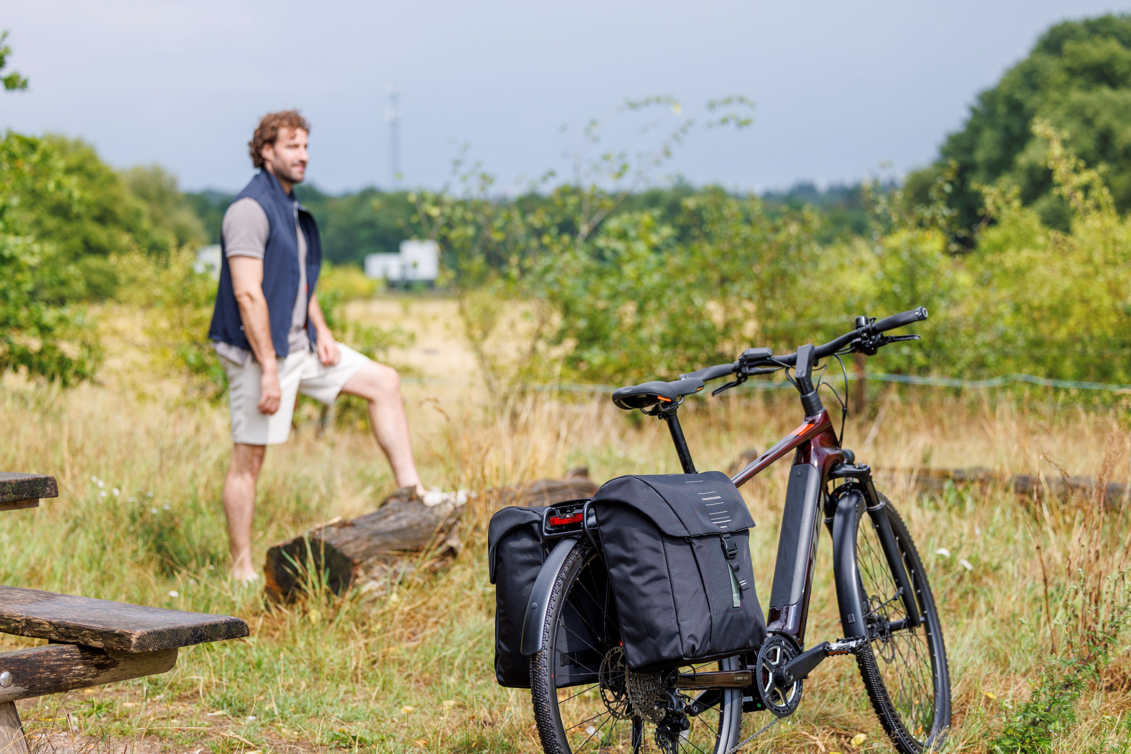 Dubbele fietstas New Looxs Vigo Double - 40 liter - 30 x 19 x 40 cm (2x) - Black-Green