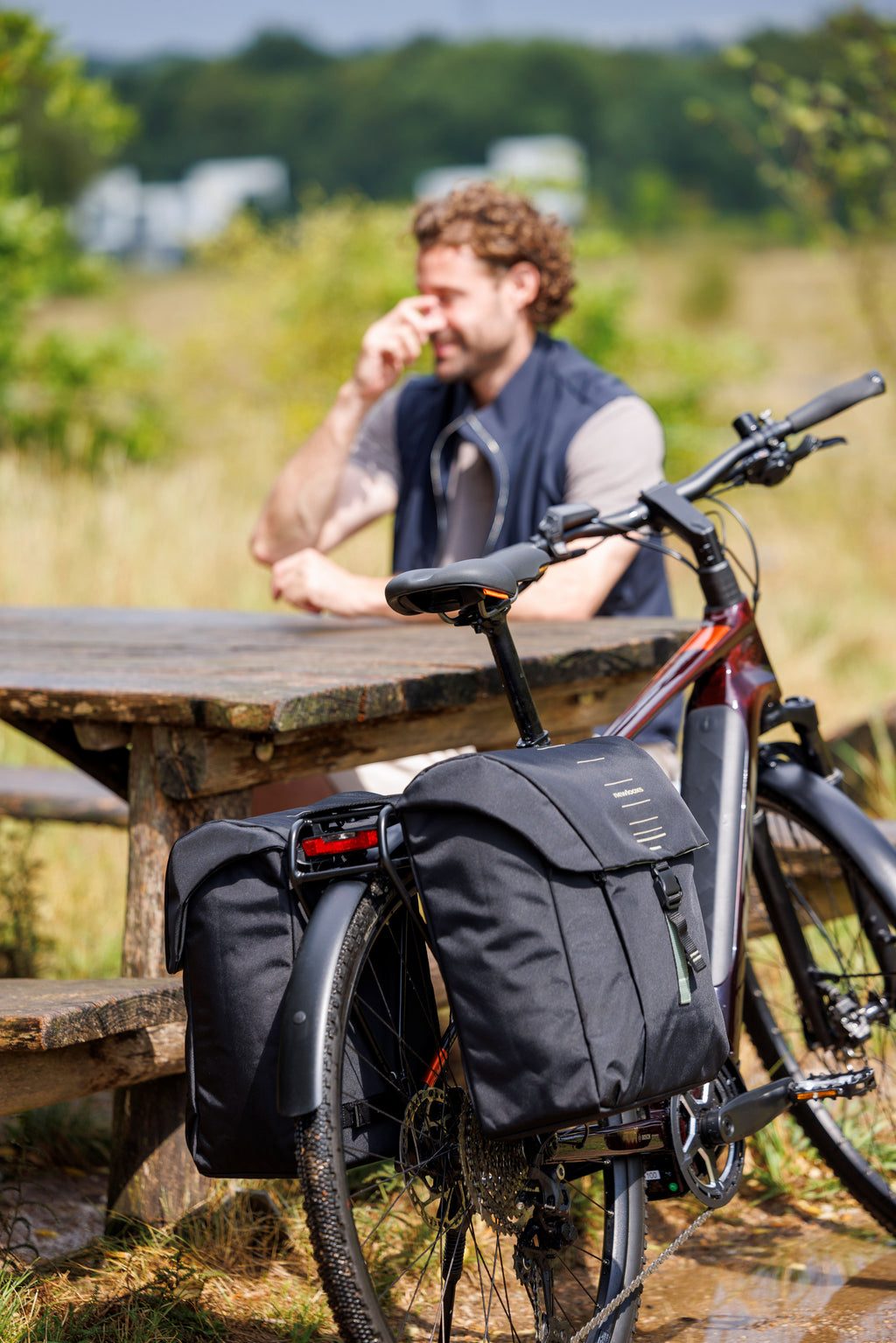Dubbele fietstas New Looxs Vigo Double - 40 liter - 30 x 19 x 40 cm (2x) - Black-Green