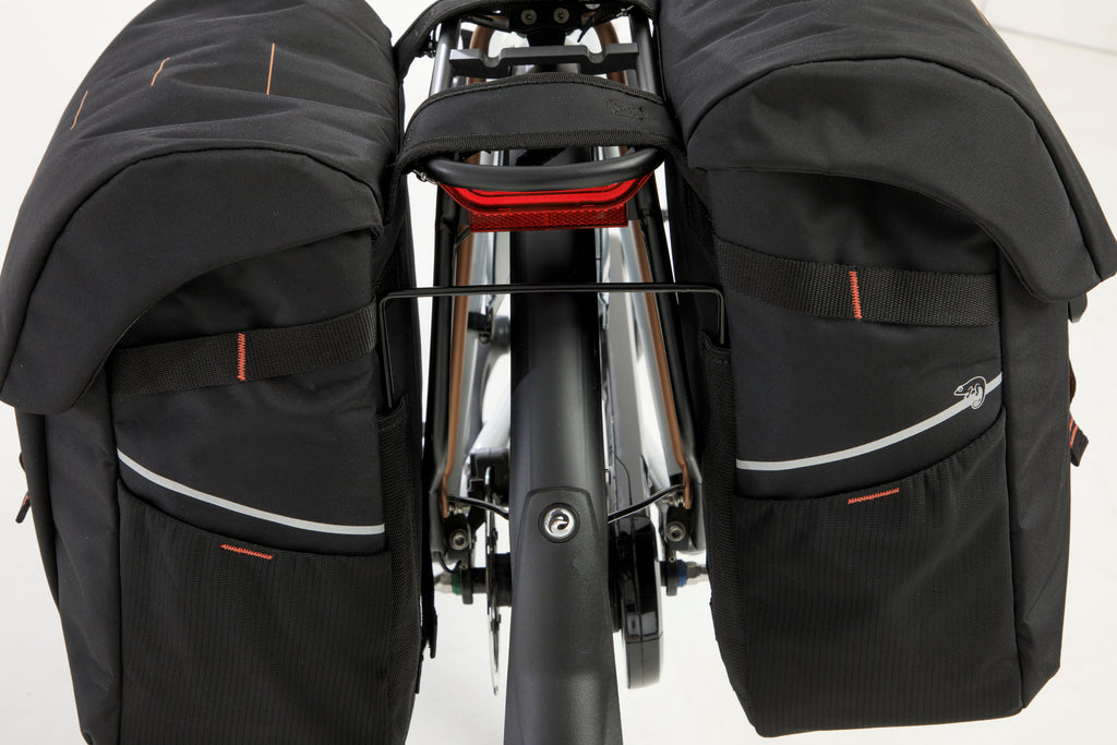 Dubbele fietstas New Looxs Vigo Double - 40 liter - 30 x 19 x 40 cm (2x) - Black-Orange