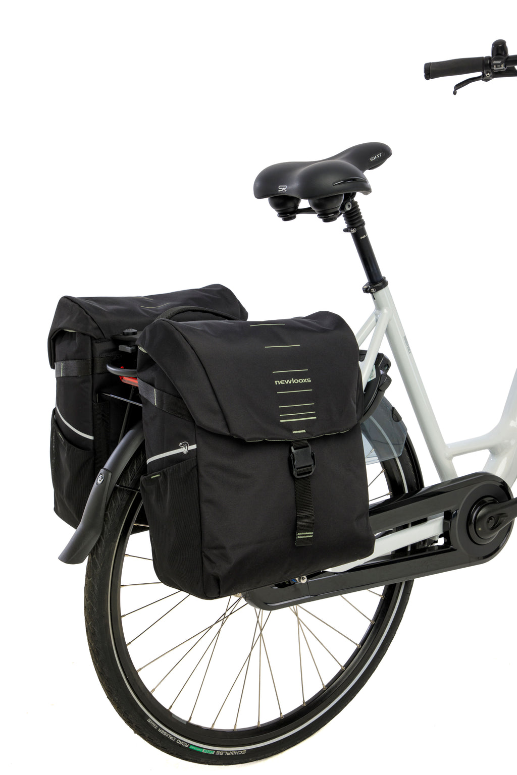 Dubbele fietstas New Looxs Vigo Double MIK 2.0 - 40 liter - 30 x 19 x 40 cm (2x) - Black-Green
