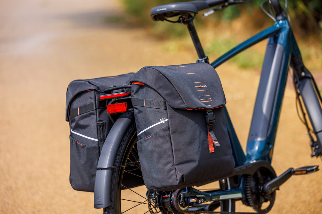 Dubbele fietstas New Looxs Vigo Double MIK 2.0 - 40 liter - 30 x 19 x 40 cm (2x) - Black-Orange