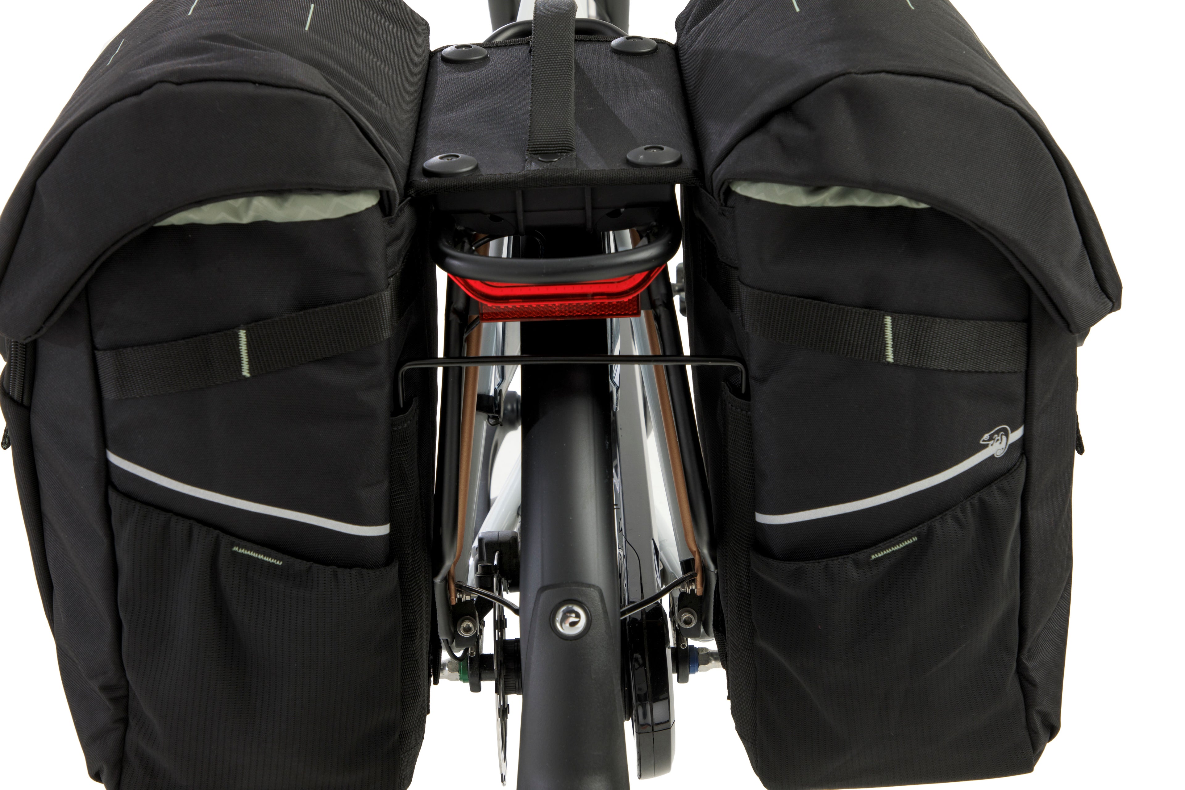Dubbele fietstas New Looxs Vigo Double RackTime 2.0 - 40 liter - 30 x 19 x 40 cm (2x) - Black-Green