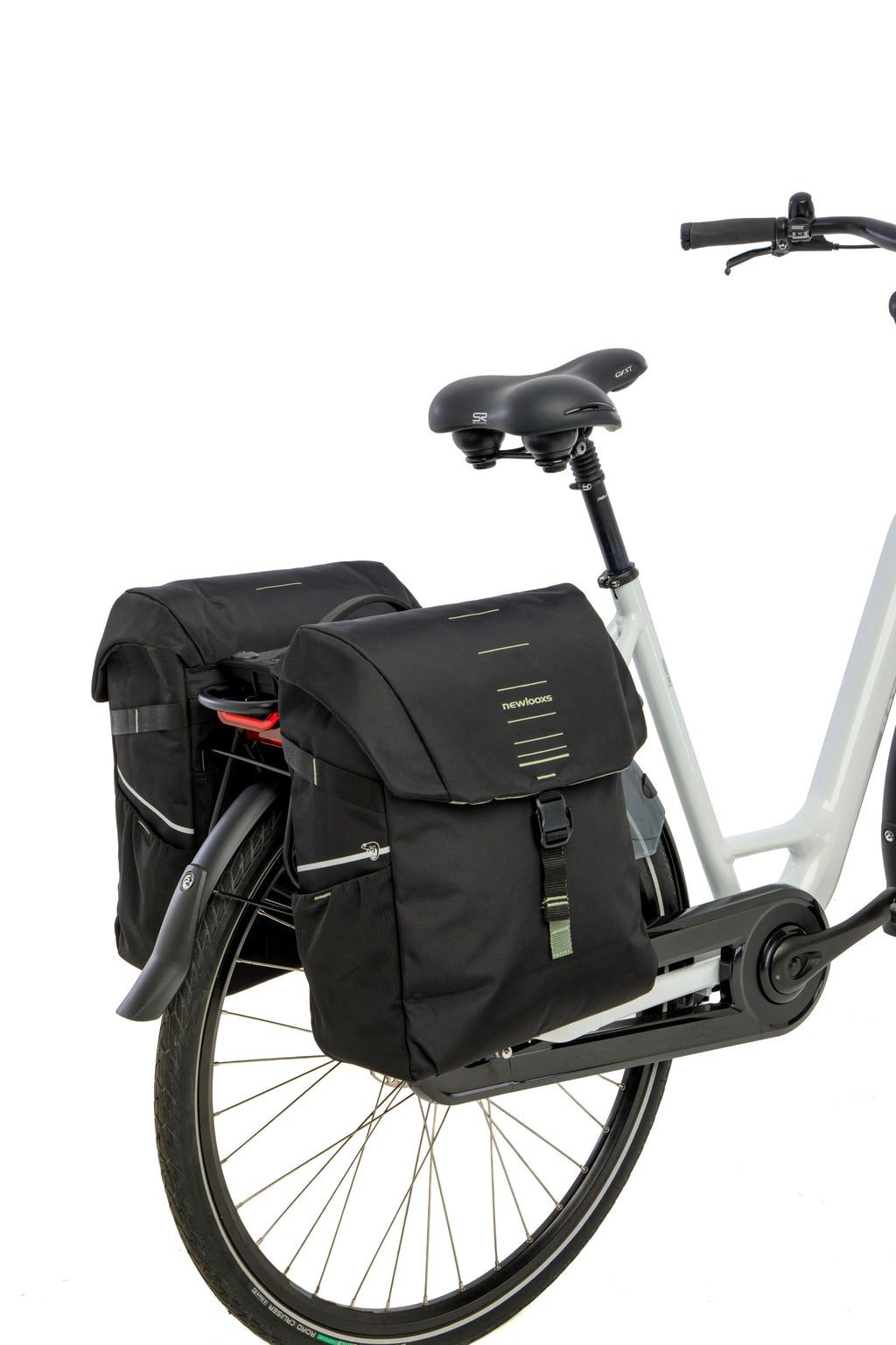 Dubbele fietstas New Looxs Vigo Double RackTime 2.0 - 40 liter - 30 x 19 x 40 cm (2x) - Black-Green