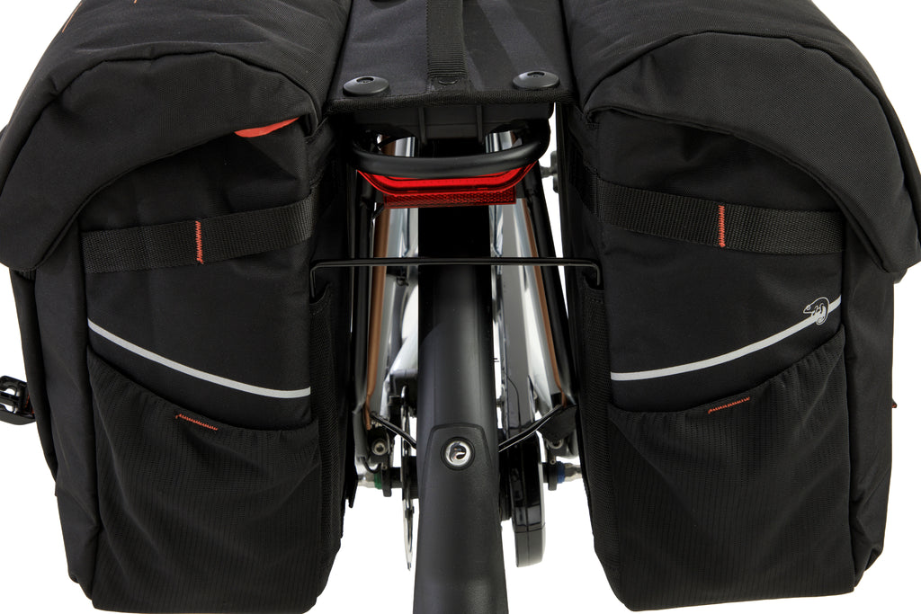 Dubbele fietstas New Looxs Vigo Double RackTime 2.0 - 40 liter - 30 x 19 x 40 cm (2x) - Black-Orange