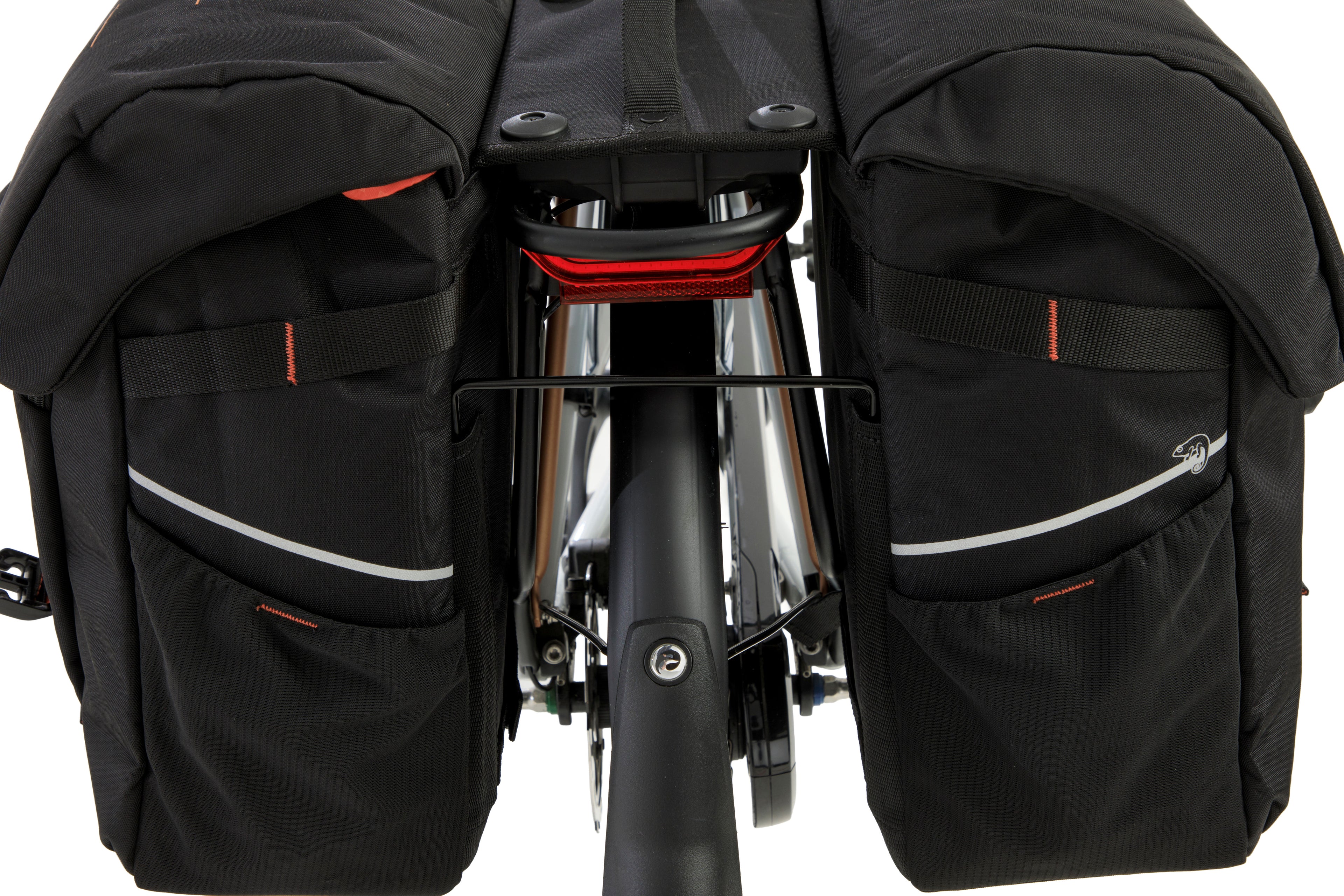 Dubbele fietstas New Looxs Vigo Double RackTime 2.0 - 40 liter - 30 x 19 x 40 cm (2x) - Black-Orange