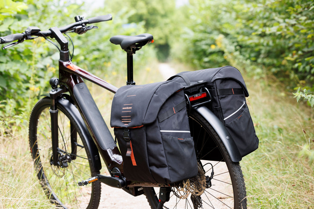 Dubbele fietstas New Looxs Vigo Double RackTime 2.0 - 40 liter - 30 x 19 x 40 cm (2x) - Black-Orange