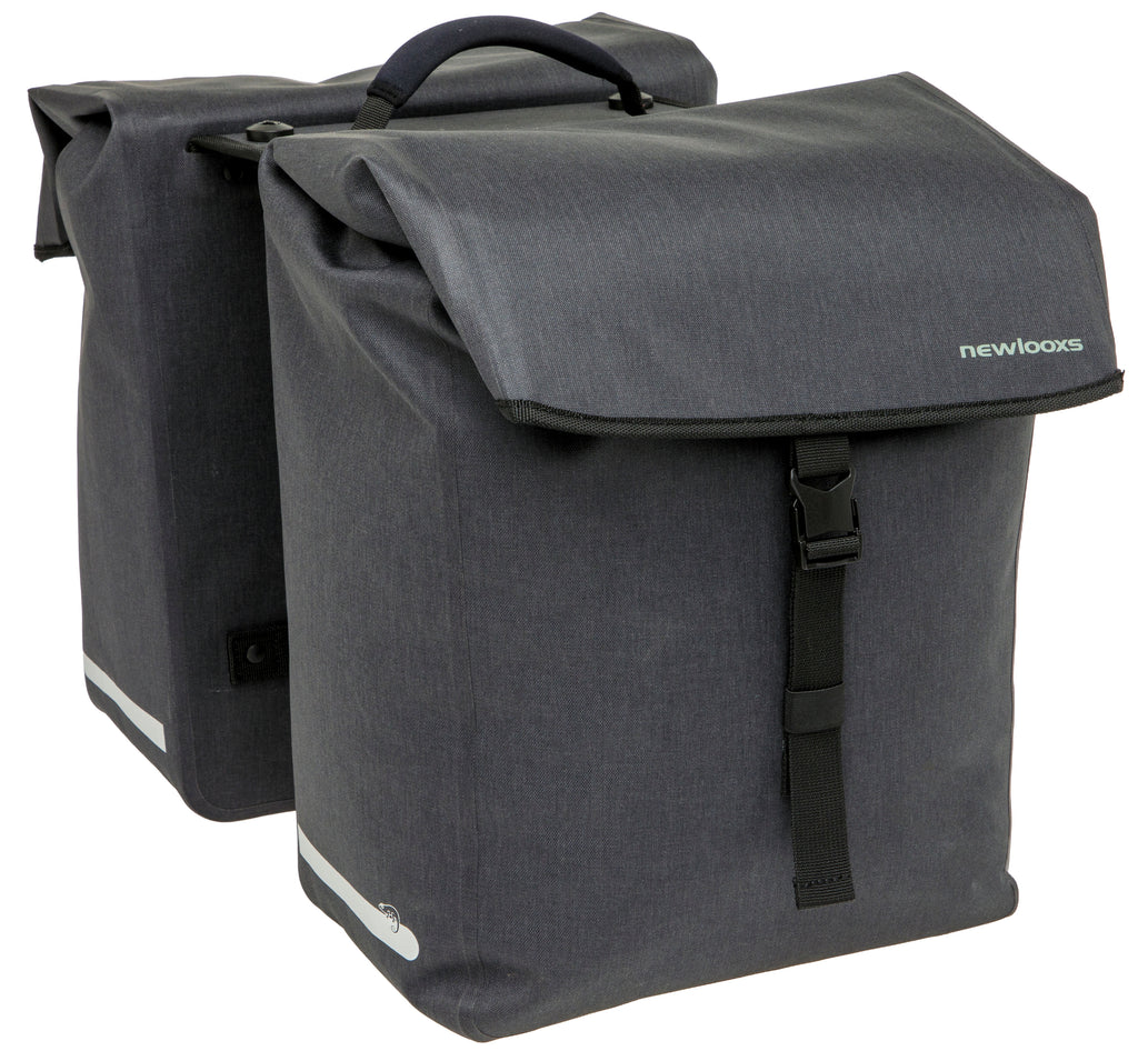 Dubbele fietstas New Looxs Hamar Double MIK 2.0 - 38 liter - 32 x 16 x 40 cm (2x) - Anthracite