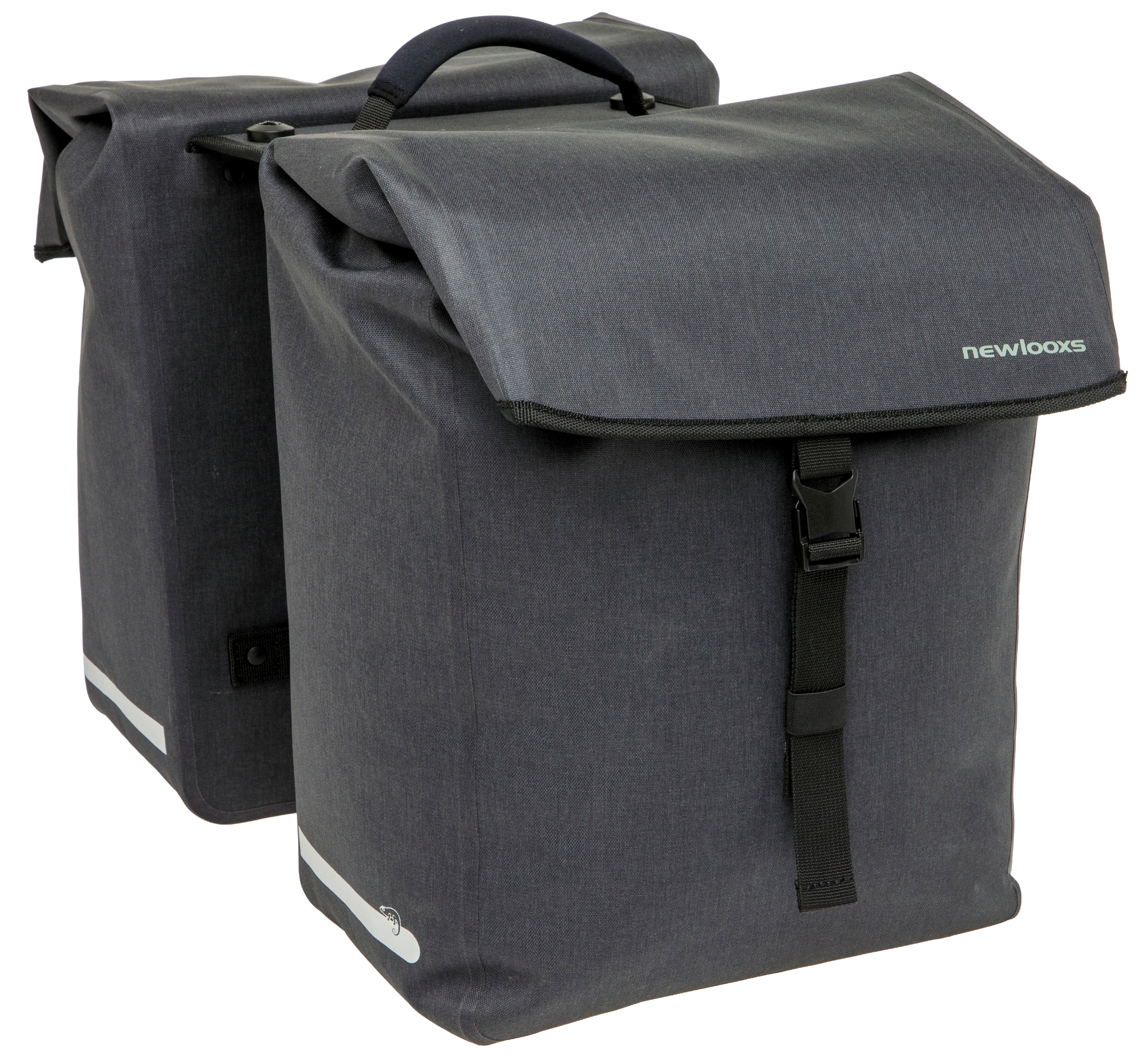 Dubbele fietstas New Looxs Hamar Double MIK 2.0 - 38 liter - 32 x 16 x 40 cm (2x) - Anthracite