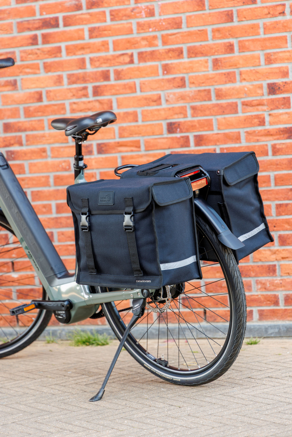 Dubbele fietstas New Looxs Canvas Deluxe - 46 liter - 39 x 18 x 33 cm (2x) - Black