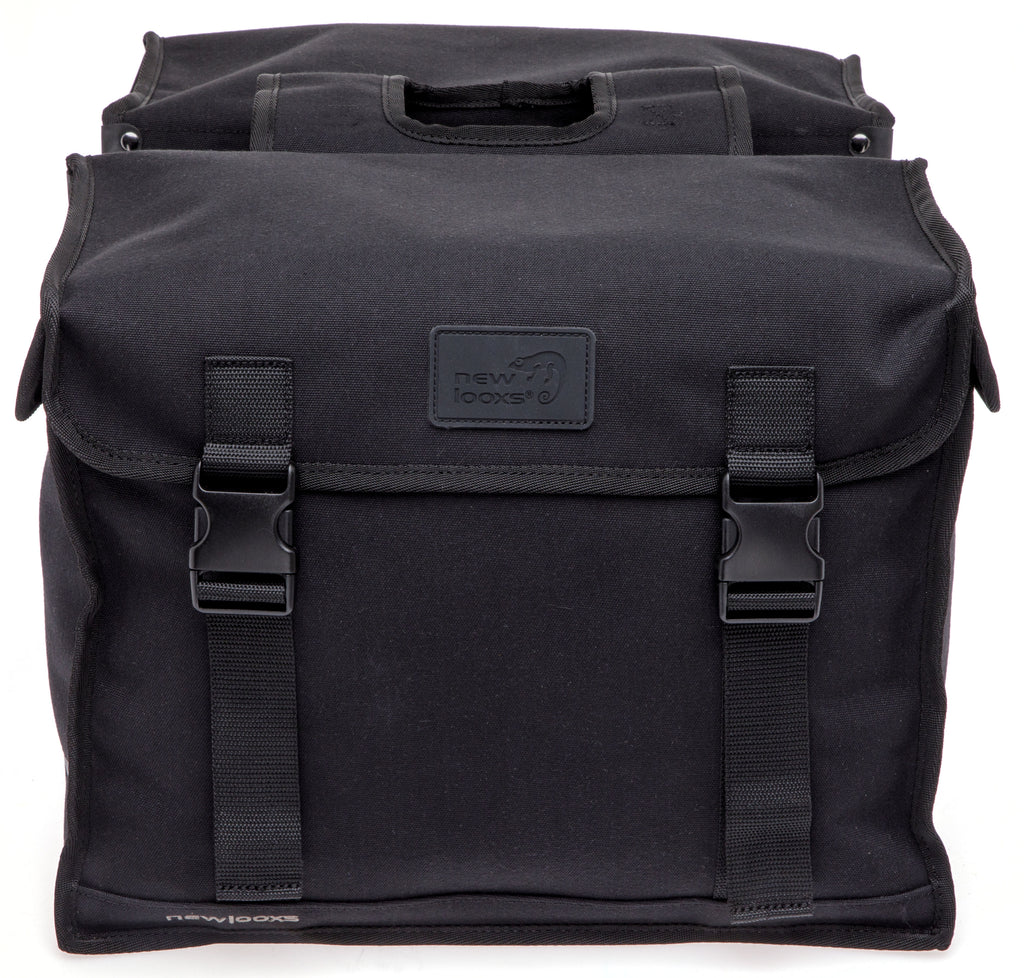 Dubbele fietstas New Looxs Canvas Camping - 66 liter - 43 x 22 x 35 cm (2x) - Black
