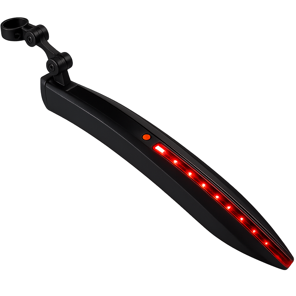 Mirage achterspatbord op zadelpen met QR en LED-strip 24-29 inch