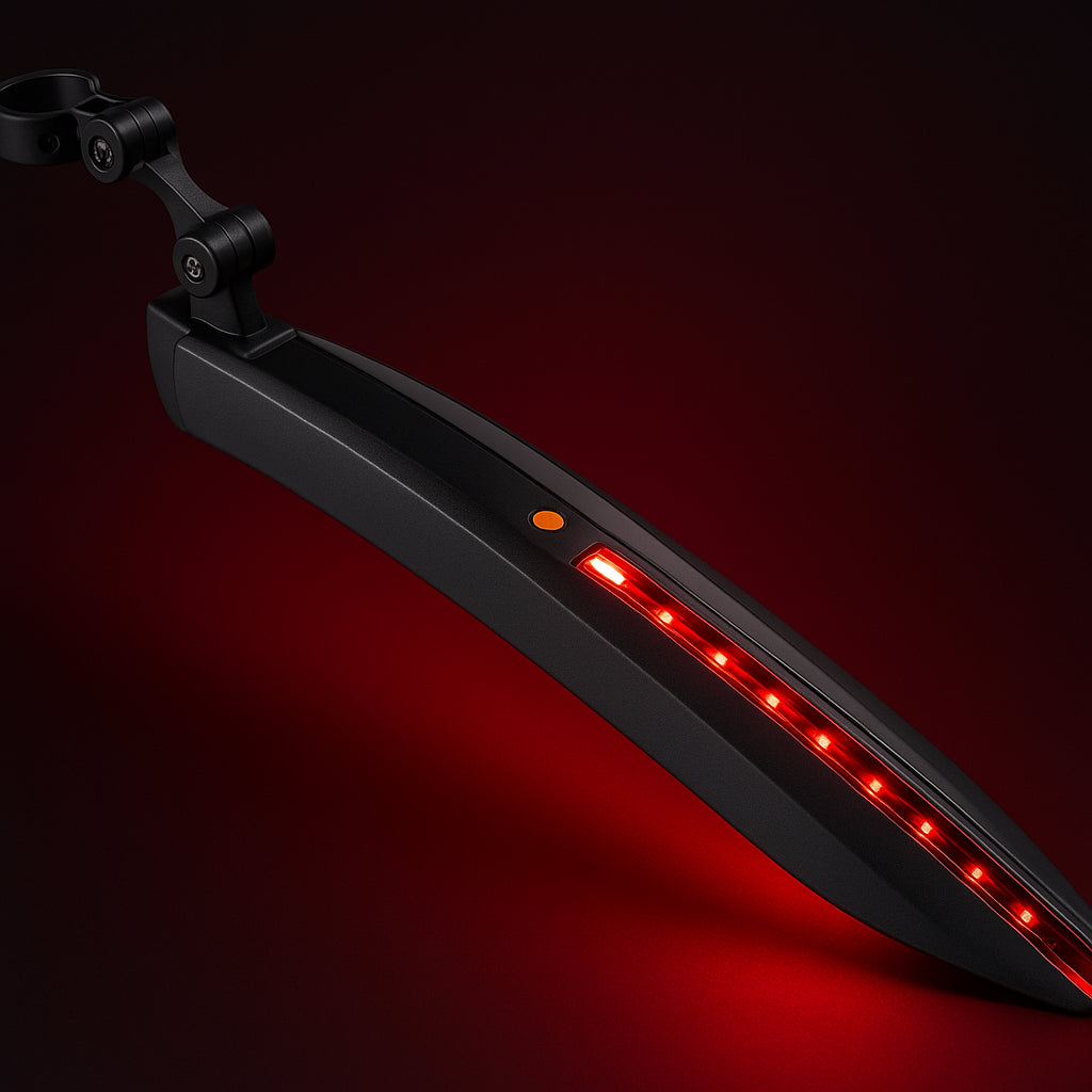 Mirage achterspatbord op zadelpen met QR en LED-strip 24-29 inch