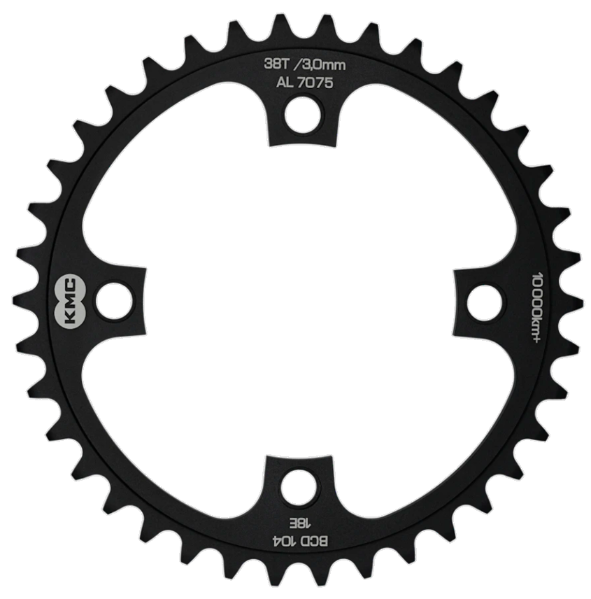 Kettingblad 38T KMC BCD 104 mm - 1/2" x 1/8" wide - zwart