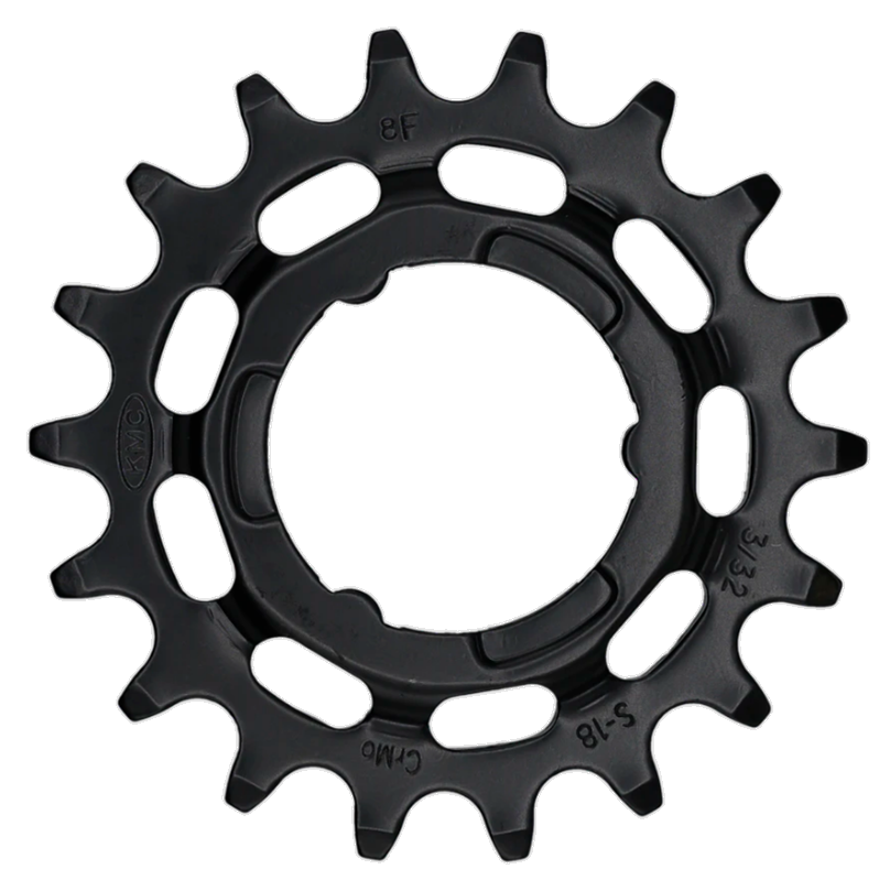 Tandwiel KMC Voor Shimano 18T O-MO Staal 3/32 inch - Zwart