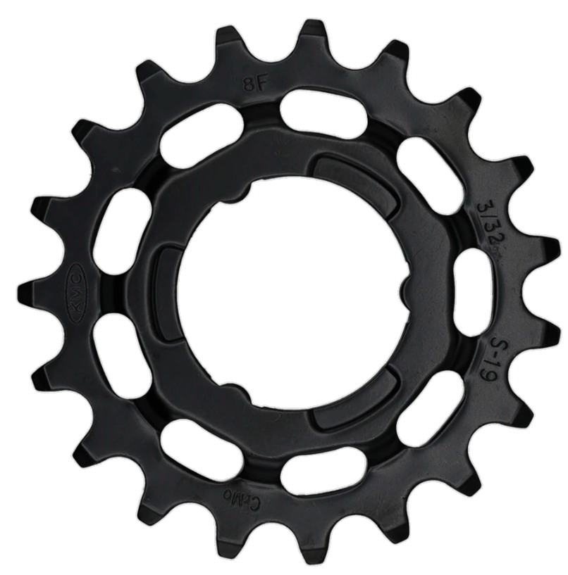 Tandwiel KMC Voor Shimano 19T O-MO Staal 3/32 inch - Zwart