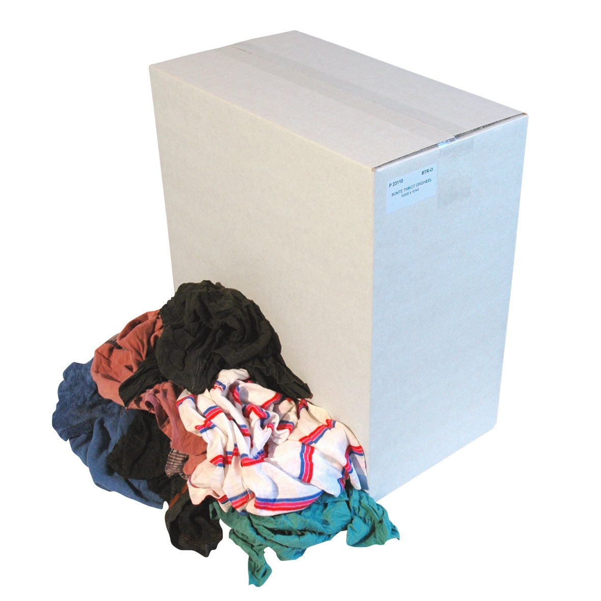 Bonte tricot poetslappen / poetsdoeken dik en dun - doos á 10kg