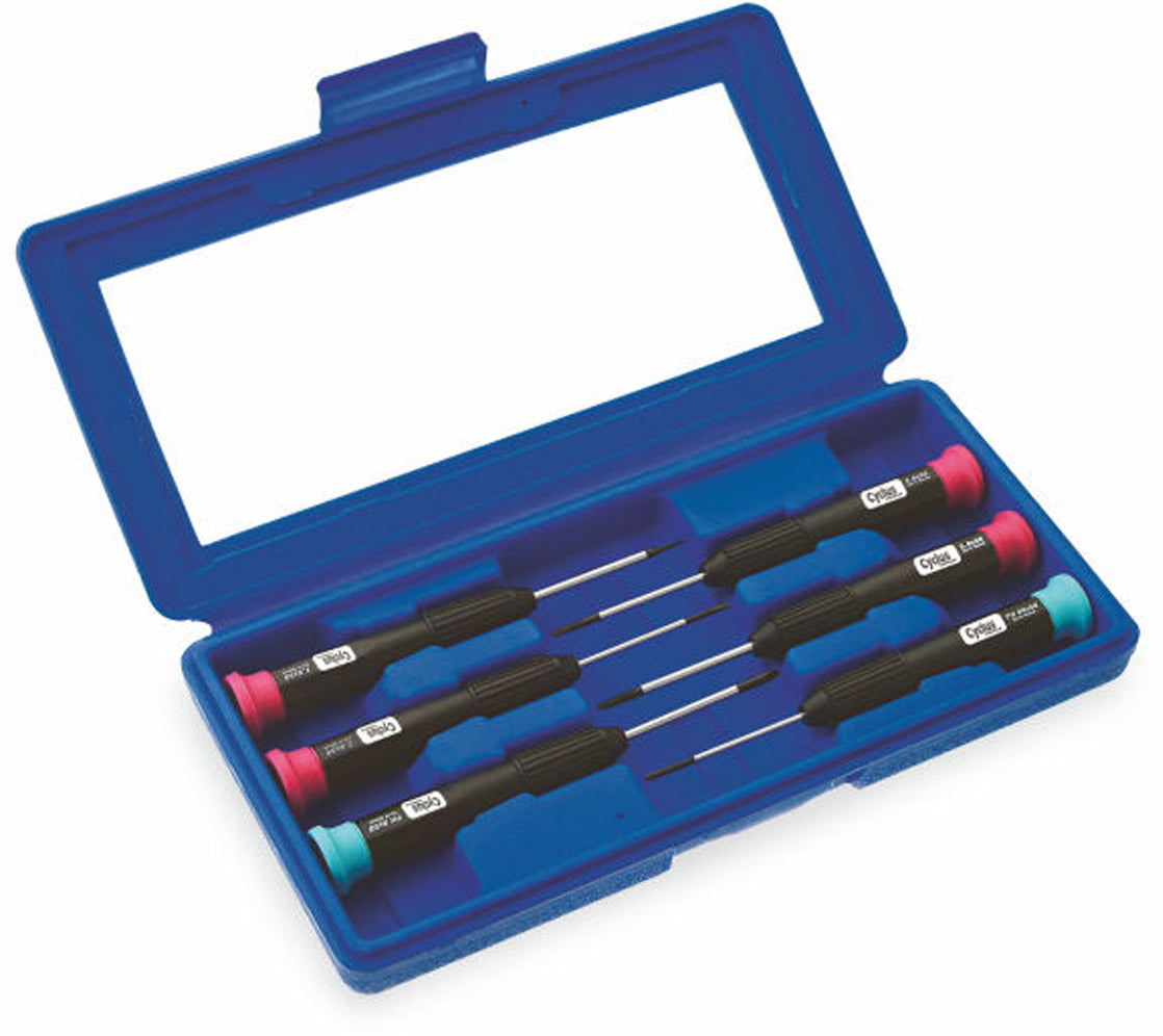 Schroevendraaier set  precisie Cyclus  4x sleuf 2x kruis