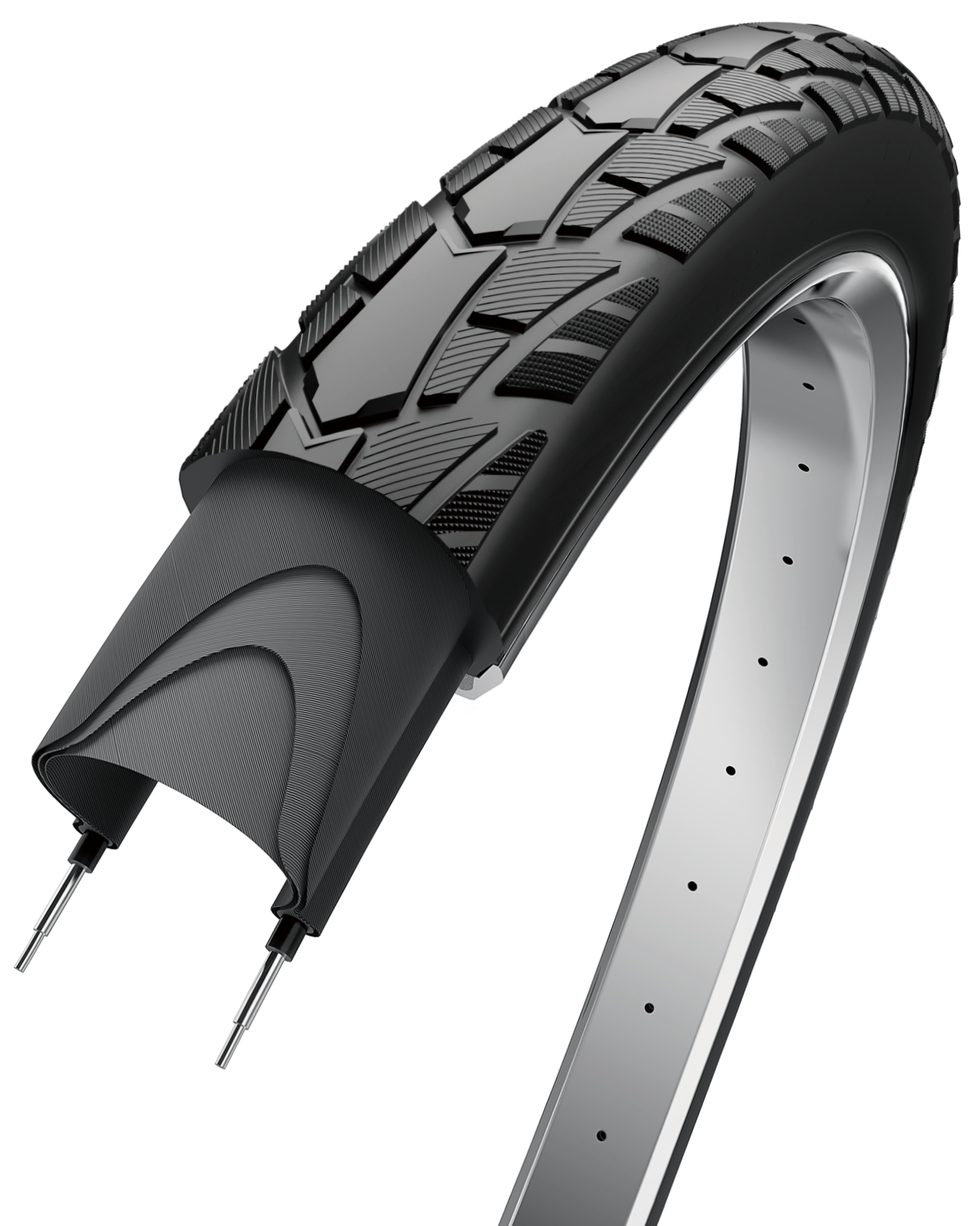 Buitenband Edge Performance Tour 28 x 1 1/2" / 40-635  - Zwart met reflectie