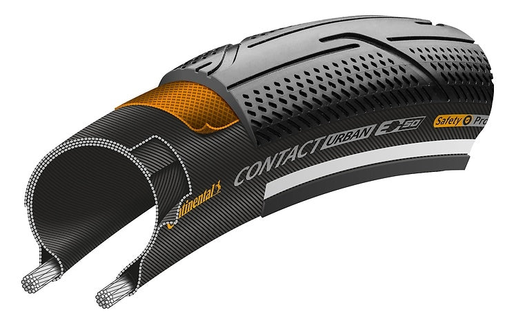 Buitenband Continental Contact Urban 28 x 1.60" / 42-622 mm - zwart met reflectie