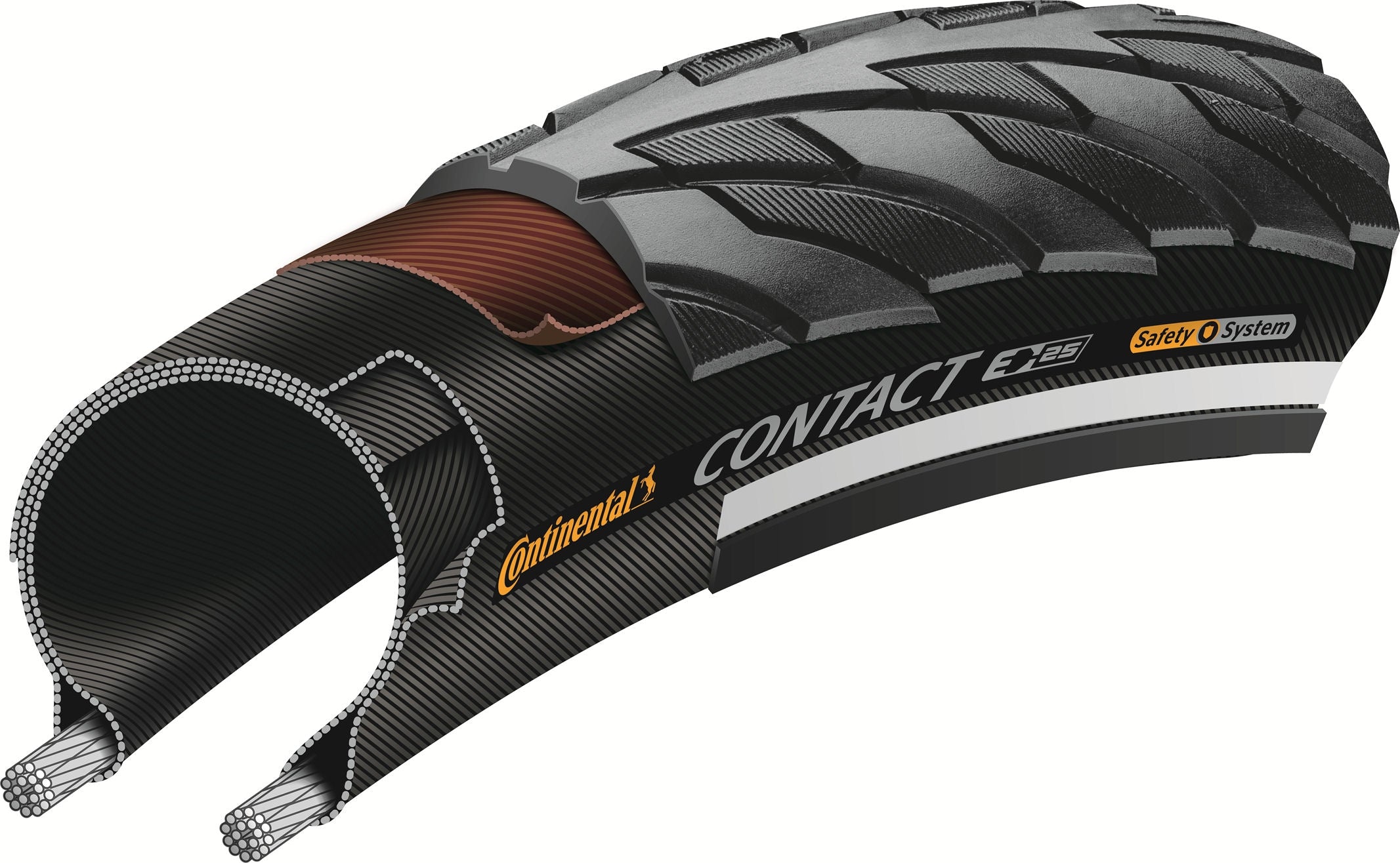Buitenband Continental Contact 28 x 1.10" / 28-622 mm  - zwart met reflectie
