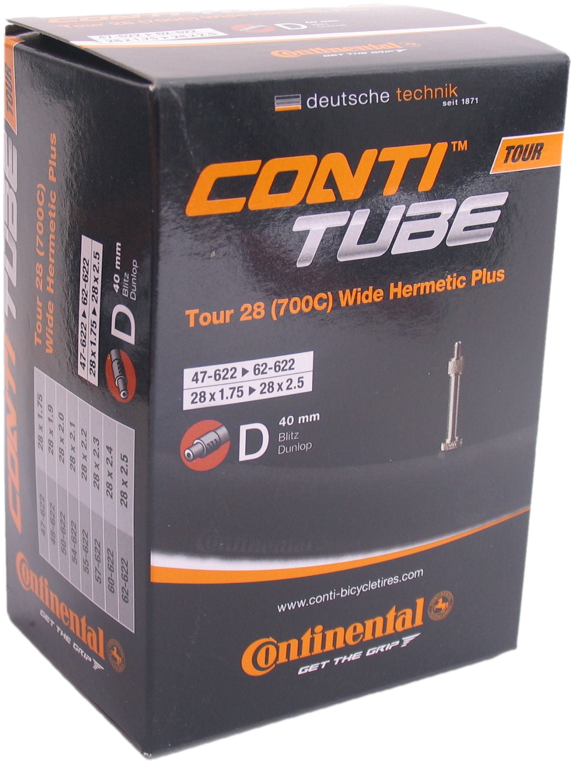 Binnenband Continental  28" Wide 54-584 -> 62-622 - DV40mm ventiel - Hermetic Plus