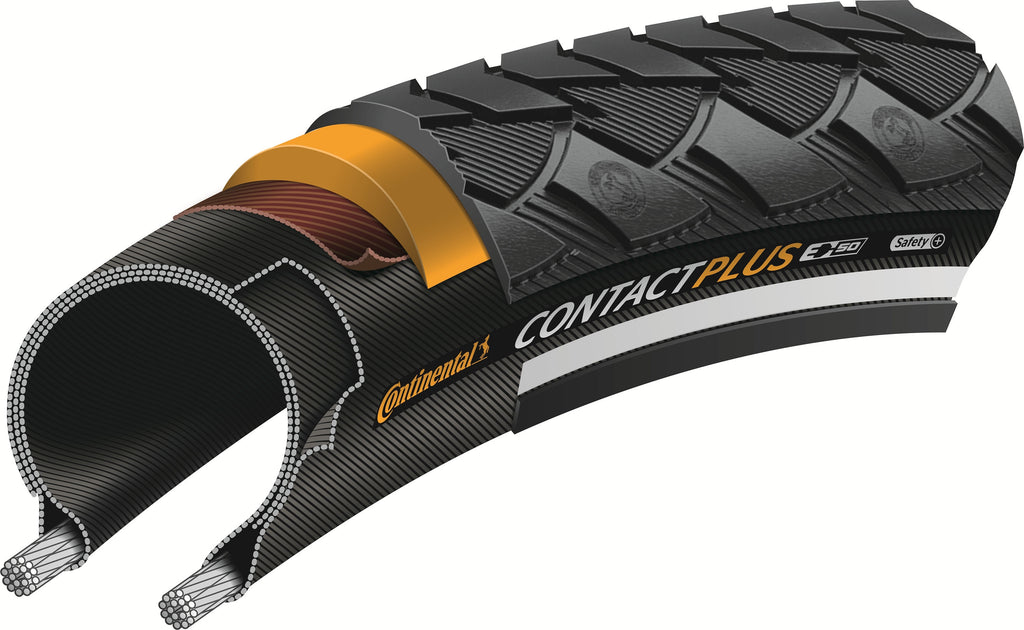 Buitenband Continental Contact Plus Reflex 28 x 1.60"/ 42-622mm - zwart met reflectie