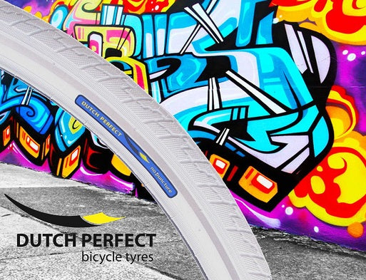 Buitenband Dutch Perfect 28 x 1.40" / 40-622mm anti-lek - wit met reflectie