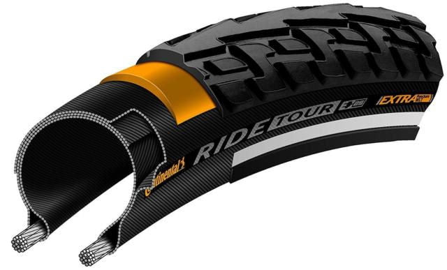 Buitenband Continental Ride Tour Reflex  28 x 1.60" / 42-622 - zwart met reflectie