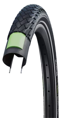 Buitenband Schwalbe Green Marathon GreenGuard 28 x 1.75"/ 47-622mm - zwart met reflectie