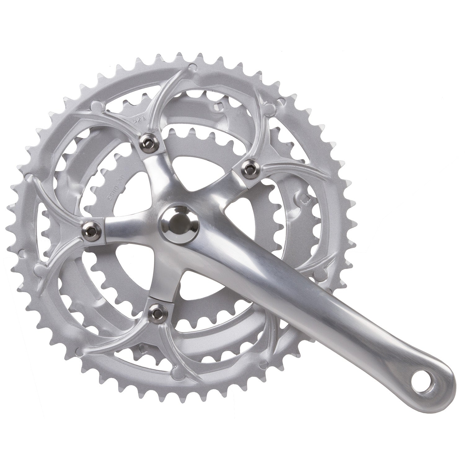 Crankstel Race 3 x 8 speed Mighty 30/42/52T aluminium - zilver