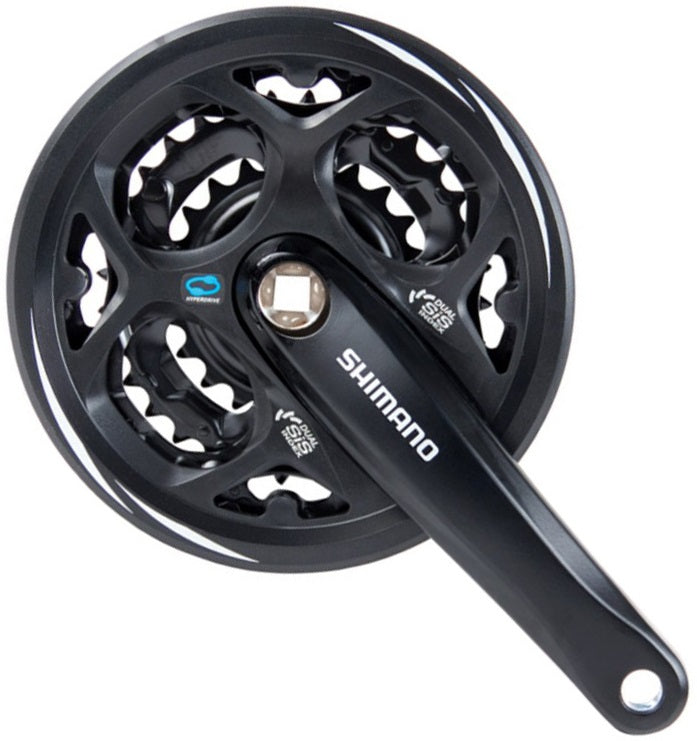 Crankstel 7/8 speed Shimano Altus FC-M311 42/32/22T met kettingrand - zwart
