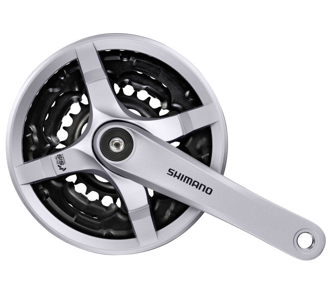 Crankstel 6/7/8 speed Shimano Tourney FC-TY501 met 170mm crankarm 42 x 34 x 24T met kettingscherm - zilver