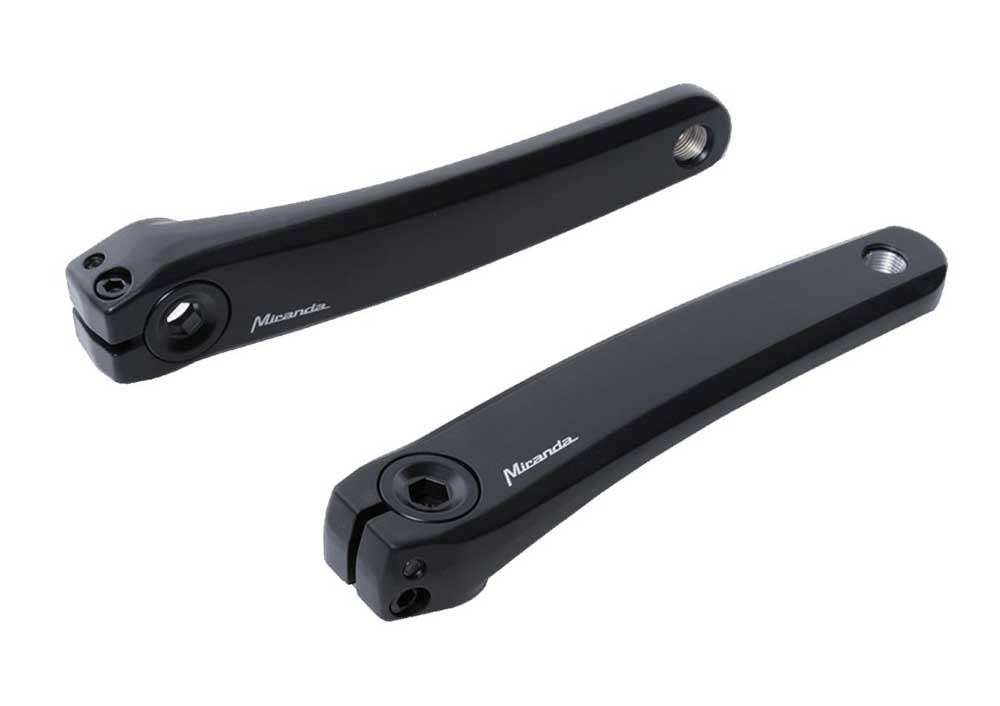 Crankset (links en rechts) Miranda Delta S voor Shimano Steps - met 165mm crankarm - zwart