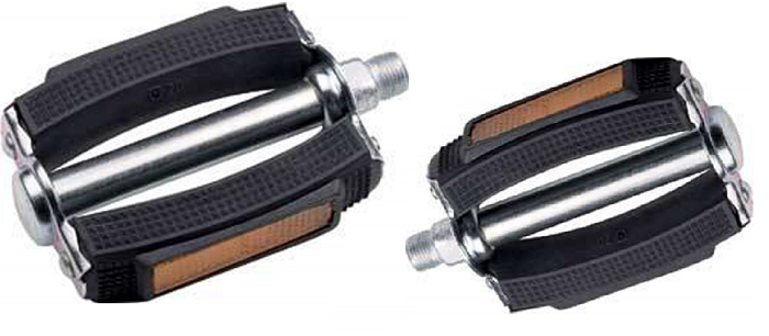 Pedaalset Marwi 677H met reflectoren - zilver/zwart  (werkplaatsverpakking)