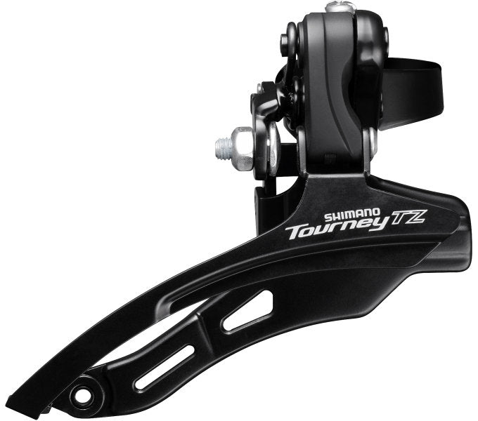Voorderailleur 6/7-speed Shimano Tourney TZ FD-TZ500 down swing/top pull - hoge klem ø28,6 mm - 42T - Zwart/Zilver