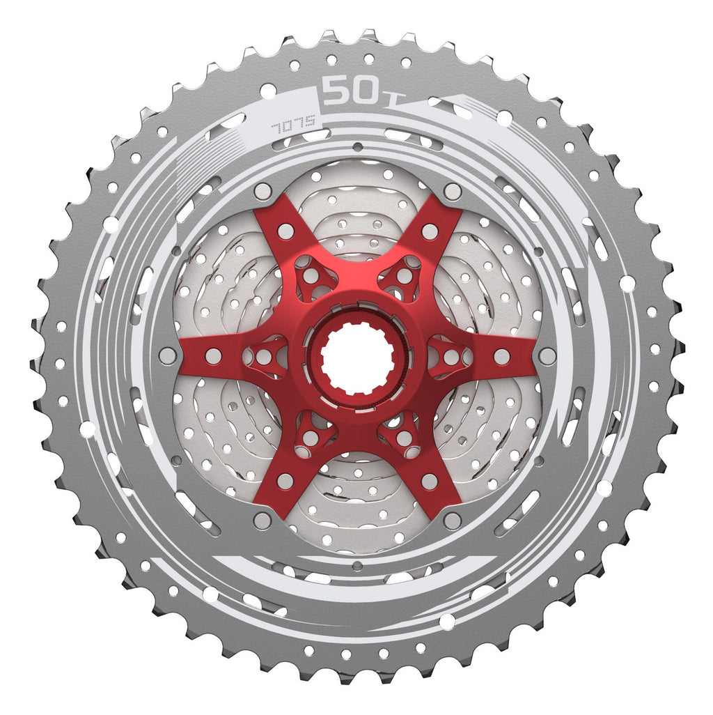 Cassette 11 speed Sunrace CSMX8 11-42T - zilver/rood