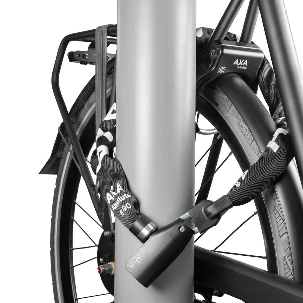 Kettingslot Axa Absolute 8-90 met polyester hoes - zwart