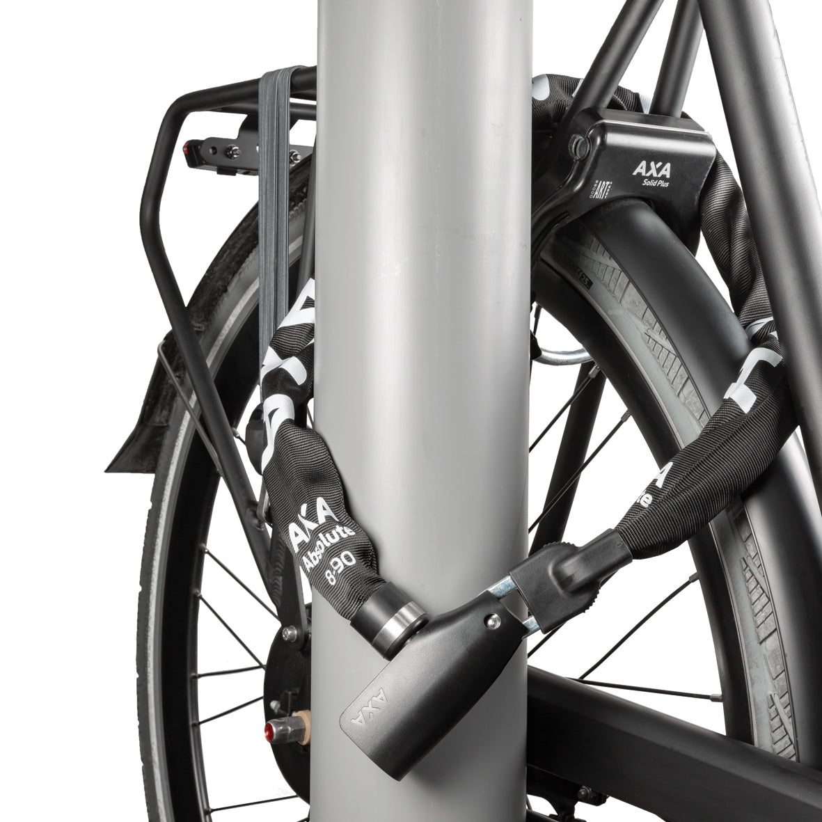 Kettingslot Axa Absolute 8-90 met polyester hoes - zwart